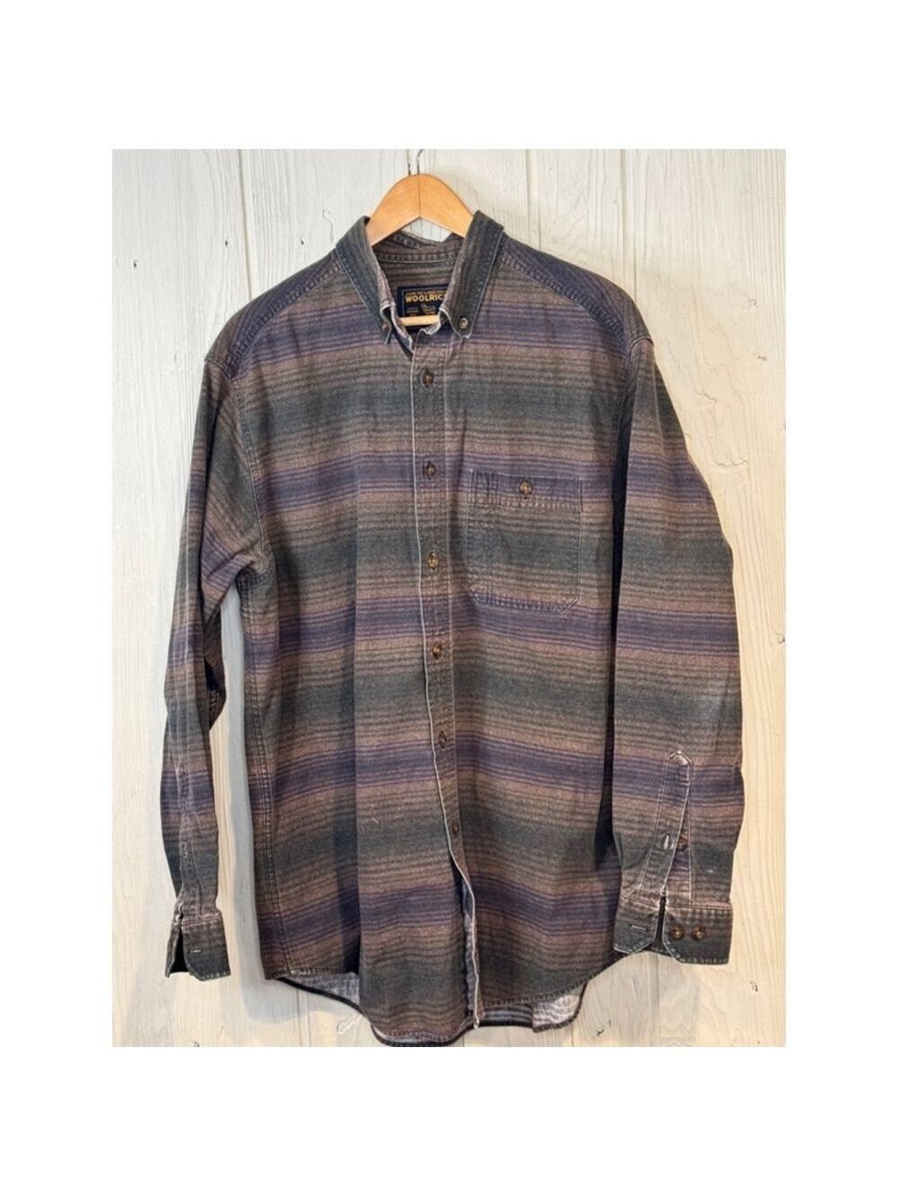 Woolrich Mens Plaid Shirt Green Purple Extra Large